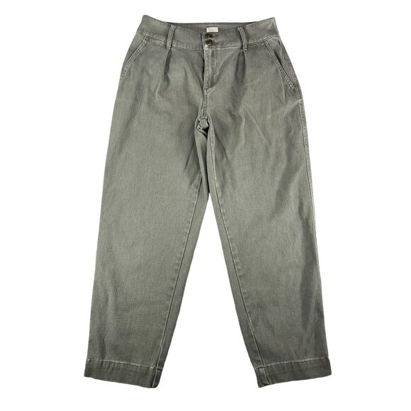 A New Day Pants Womens 2 Green Wide Leg Stretch Relaxed Slash Pockets Trouser - Picture 1 of 13